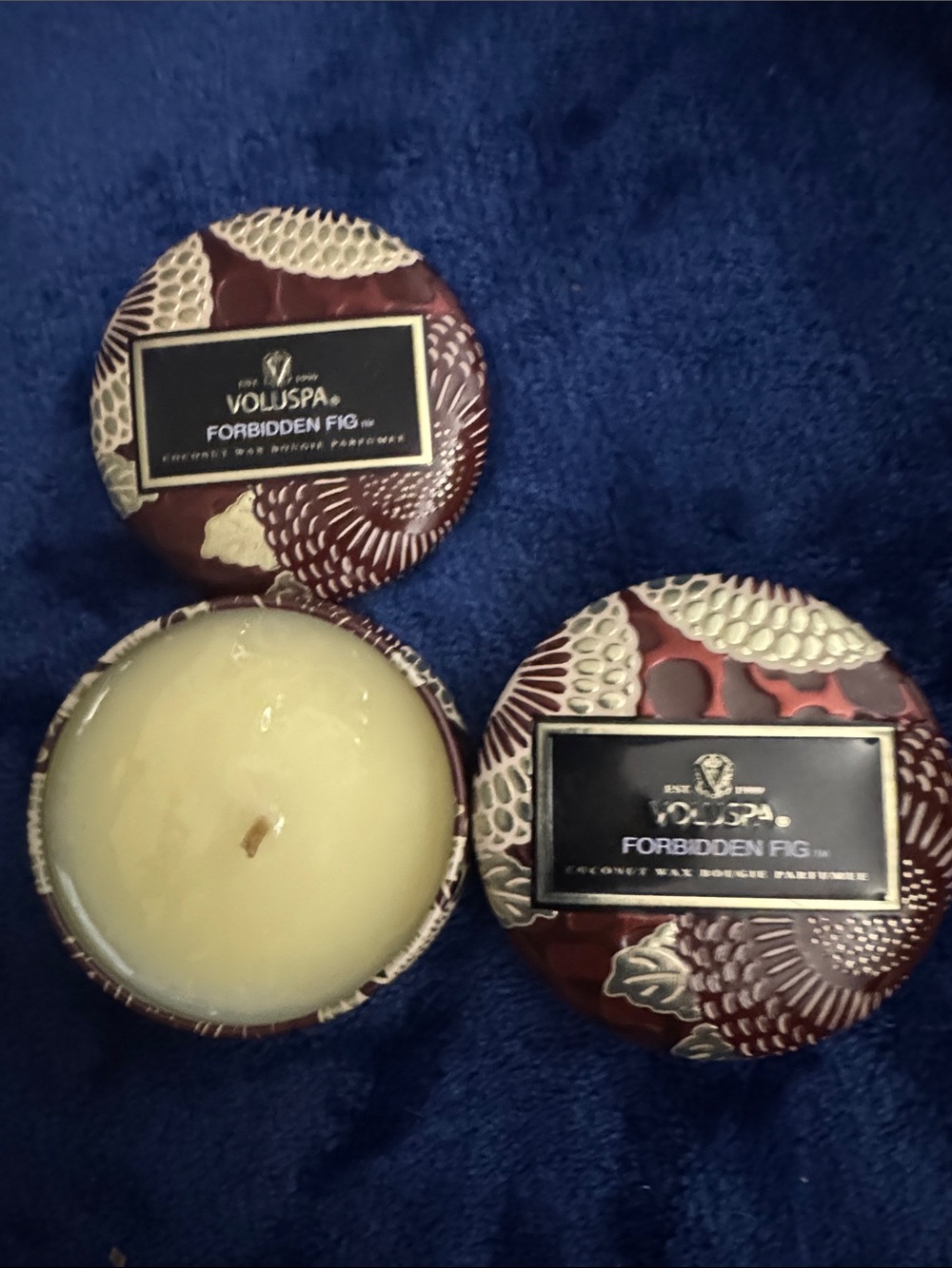 Voluspa Forbidden Fig Tin Candle - Brown, small